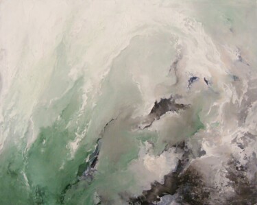 Painting titled "Mouvement d eau" by Catherine Dufrene (Katy), Original Artwork, Oil