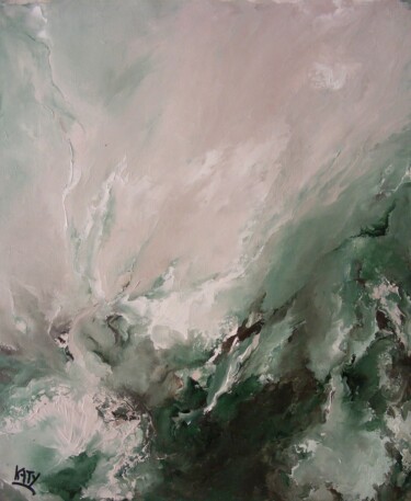 Peinture intitulée "Mouvement d'eau 1" par Catherine Dufrene (Katy), Œuvre d'art originale, Huile