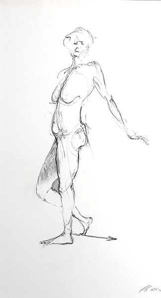 Drawing titled "Corinne" by Catherine Gardon, Original Artwork, Pencil