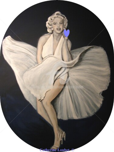 Painting titled "Marylin Monroe" by Catherine Indiana Loubet, Original Artwork, Oil
