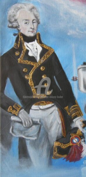 Painting titled "Marquis de La Fayet…" by Catherine Indiana Loubet, Original Artwork, Oil