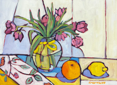 Peinture intitulée "A Passion for Tulips" par Catherine J. Martzloff, Œuvre d'art originale, Huile