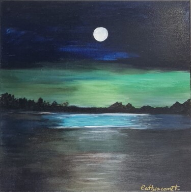 Painting titled "MOON LIGHT" by Catherine Jacomet, Original Artwork, Acrylic
