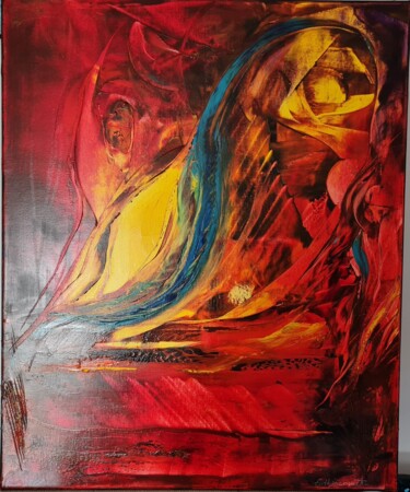 Pintura titulada "SPIRALE FLAMBOYANTE" por Catherine Jacomet, Obra de arte original, Oleo Montado en Bastidor de camilla de…
