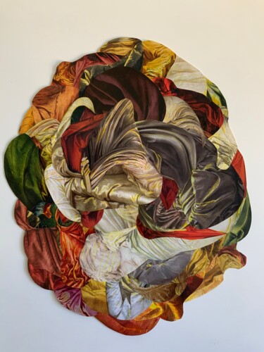 Collages intitulée "Froissements" par Catherine Jaq, Œuvre d'art originale, Collages