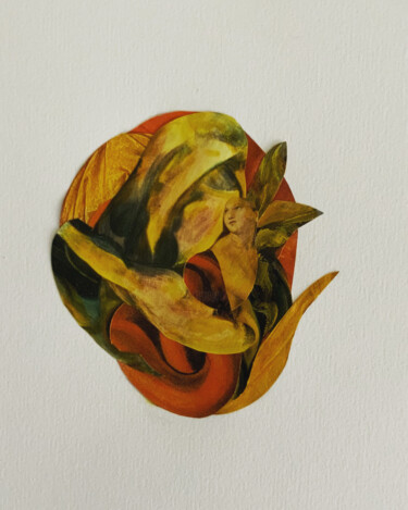 Collagen mit dem Titel "L’aube" von Catherine Jaq, Original-Kunstwerk, Collagen