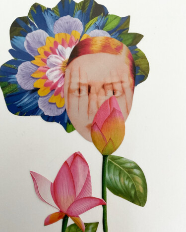 Collages titulada "Nature profonde" por Catherine Jaq, Obra de arte original, Collages