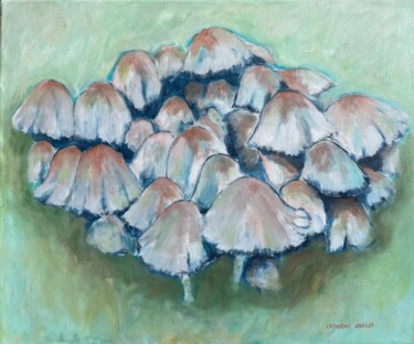 Mushrooms - Les Coprins noirs d'encre I Painting titled "Mushrooms - Les Cop…" by Catherine Jorrot Mingasson, Original Art, Oil