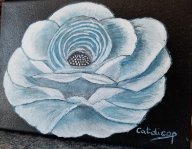 Peinture intitulée "Fleur Bleue 001" par Catdicop, Œuvre d'art originale, Acrylique