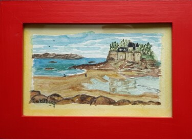 Painting titled "Ile Du Guesclin Sai…" by Catdicop, Original Artwork, Watercolor