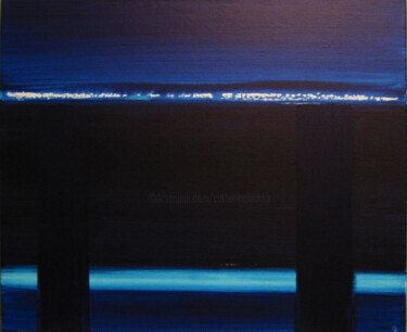 Peinture intitulée "Bleu Blanc Noir I" par Catherine Lacroix, Œuvre d'art originale, Acrylique