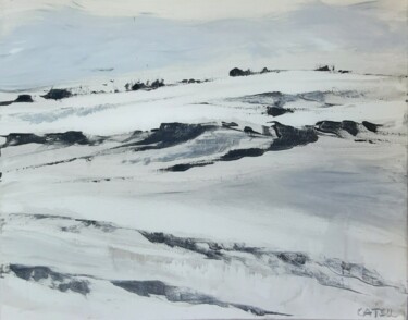 Peinture intitulée "Noir et neige" par Catherine Lecomte (Catell), Œuvre d'art originale, Acrylique