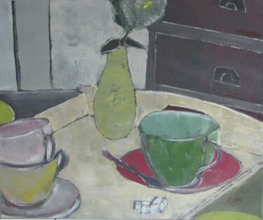 Pintura titulada "Cup of tea" por Catherine Lefay, Obra de arte original, Oleo