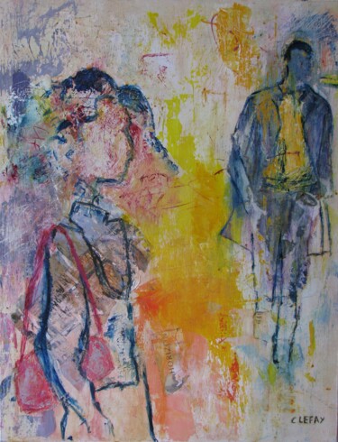 Peinture intitulée "Masculin féminin" par Catherine Lefay, Œuvre d'art originale, Huile