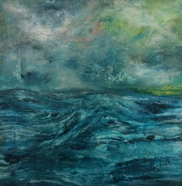 Картина под названием "Vue des nuages #art…" - Catherine Lesueur (C.Lesueur), Подлинное произведение искусства, Акрил Устано…