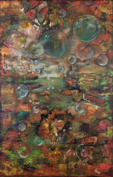 Malerei mit dem Titel "Le souffle d’Oxygene" von Catherine Lesueur (C.Lesueur), Original-Kunstwerk, Acryl Auf Keilrahmen aus…