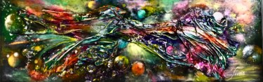 Painting titled "Magie Cosmic" by Catherine Lesueur (C.Lesueur), Original Artwork, Acrylic Mounted on Wood Stretcher frame