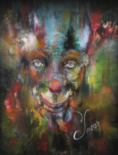 Painting titled "ANIMUS" by Catherine Lesueur (C.Lesueur), Original Artwork, Acrylic Mounted on Wood Stretcher frame
