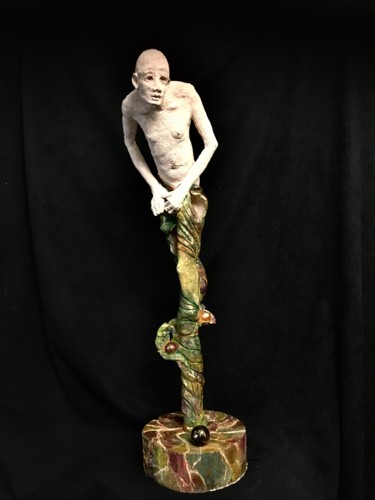 Sculpture titled "L’arbre de vie" by Catherine Lesueur (C.Lesueur), Original Artwork, Clay