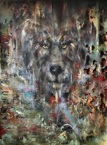 Schilderij getiteld "Animal" door Catherine Lesueur (C.Lesueur), Origineel Kunstwerk, Acryl