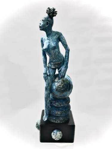 Escultura intitulada "Le rêve de Corona" por Catherine Lesueur (C.Lesueur), Obras de arte originais, Argila