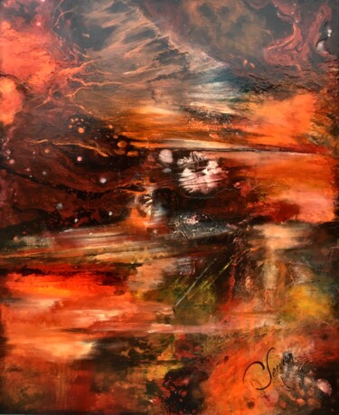 Painting titled "Sunshine 1" by Catherine Lesueur (C.Lesueur), Original Artwork, Acrylic Mounted on Wood Stretcher frame