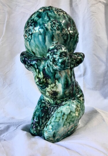 Sculpture intitulée "Le poids du monde" par Catherine Lesueur (C.Lesueur), Œuvre d'art originale, Céramique