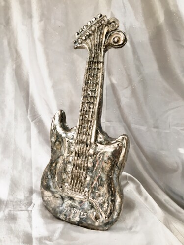 Sculptuur getiteld "Guitare" door Catherine Lesueur (C.Lesueur), Origineel Kunstwerk, Klei