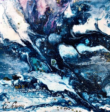 Malarstwo zatytułowany „Blue” autorstwa Catherine Lesueur (C.Lesueur), Oryginalna praca, Akryl Zamontowany na Drewniana rama…