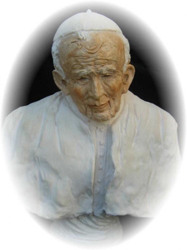 Sculpture titled "l'homme en blanc" by Catherine Lesueur (C.Lesueur), Original Artwork, Ceramics