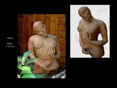 Sculpture titled "Ambre" by Catherine Lesueur (C.Lesueur), Original Artwork, Ceramics