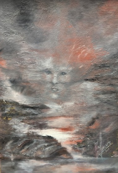 Painting titled "Brume" by Catherine Lesueur (C.Lesueur), Original Artwork, Oil