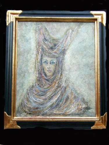 Pittura intitolato "LA MEDIEVALE" da Catherine Lesueur (C.Lesueur), Opera d'arte originale, Olio