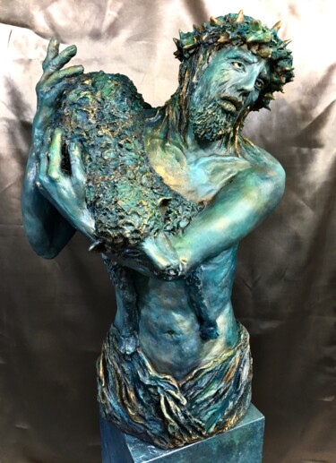 Скульптура под названием "Agneau de Dieu" - Catherine Lesueur (C.Lesueur), Подлинное произведение искусства, Керамика
