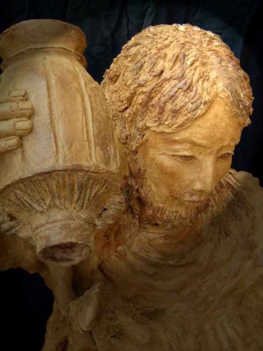 Escultura intitulada "Jésus verse eau" por Catherine Lesueur (C.Lesueur), Obras de arte originais, Cerâmica