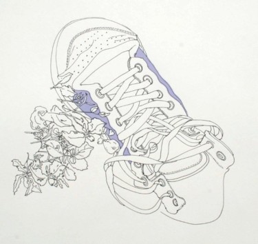 Dessin intitulée "Chaussure dans le j…" par Catherine Levrey, Œuvre d'art originale, Autre