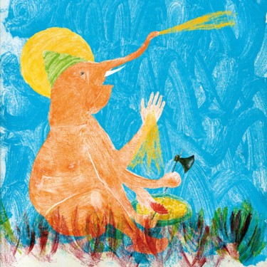 Peinture intitulée "Ganesh.jpg" par Catherine Maddens, Œuvre d'art originale, Acrylique