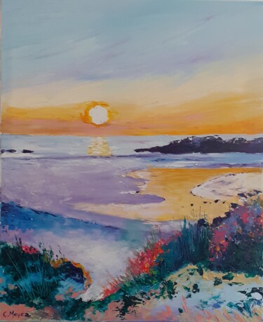 Peinture intitulée "Soleil levant" par Catherine Meyza, Œuvre d'art originale, Huile