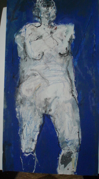Painting titled "Bleu 2" by Catherine Monmarson, Original Artwork, Acrylic