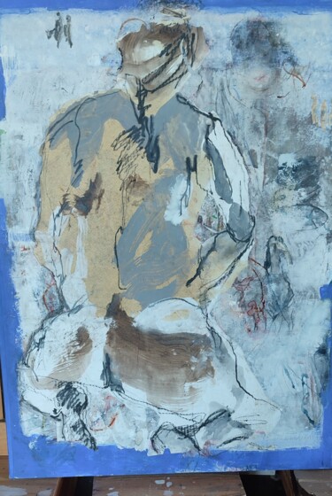 Schilderij getiteld "EN bleu" door Catherine Monmarson, Origineel Kunstwerk, Acryl