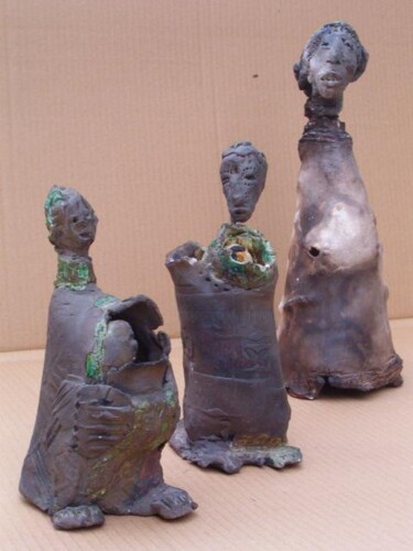 Sculpture intitulée "petits réceptacles" par Catherine Monmarson, Œuvre d'art originale