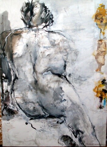 Painting titled "PREDELLE BLANCHE" by Catherine Monmarson, Original Artwork