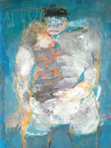 Peinture intitulée "bleu" par Catherine Monmarson, Œuvre d'art originale