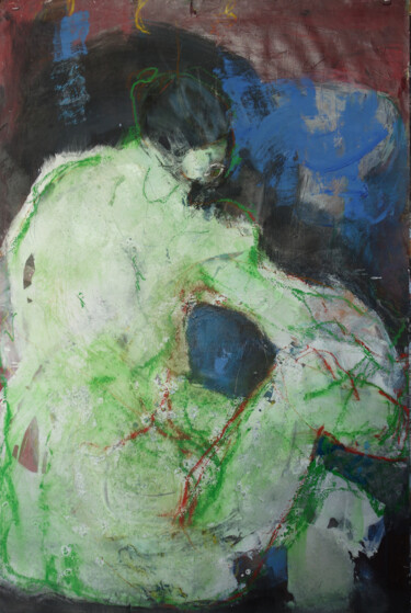 Peinture intitulée "vert lumiere" par Catherine Monmarson, Œuvre d'art originale