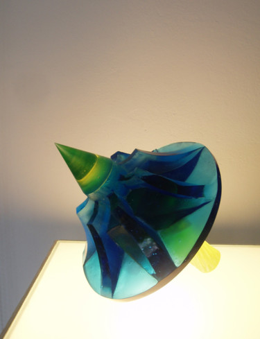 Sculpture titled "Compresseur Joyeux" by Catherine Moryc, Original Artwork, Glass