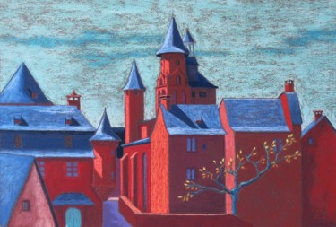 Peinture intitulée "collonges-la-rouge2…" par Catherine Mosser, Œuvre d'art originale