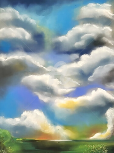 Peinture intitulée "Au printemps" par Catherine Muguet, Œuvre d'art originale, Pastel