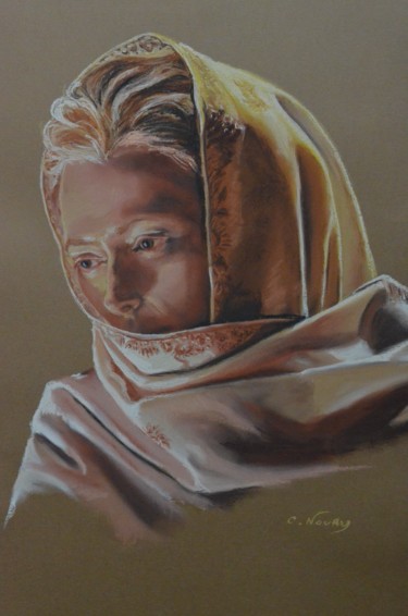 Drawing titled "Tilda" by Andromaque, Original Artwork, Pastel