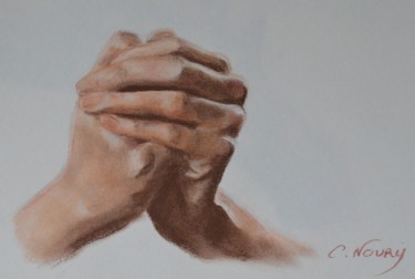 Dessin intitulée "Tom's hand 9 "self-…" par Andromaque, Œuvre d'art originale