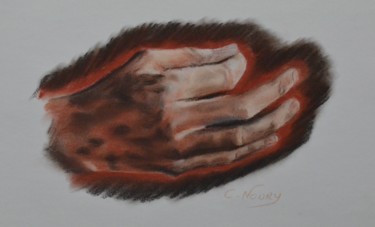 Dessin intitulée "Tom's hand 20 "Gret…" par Andromaque, Œuvre d'art originale, Pastel